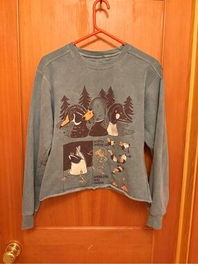 Bird Collective Duck Trio Cropped Sweatshirt Size S